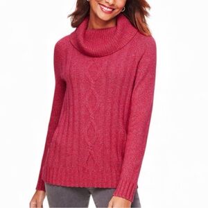 Talbots MARLED COWLNECK SWEATER merino wool/ cotton blend size medium